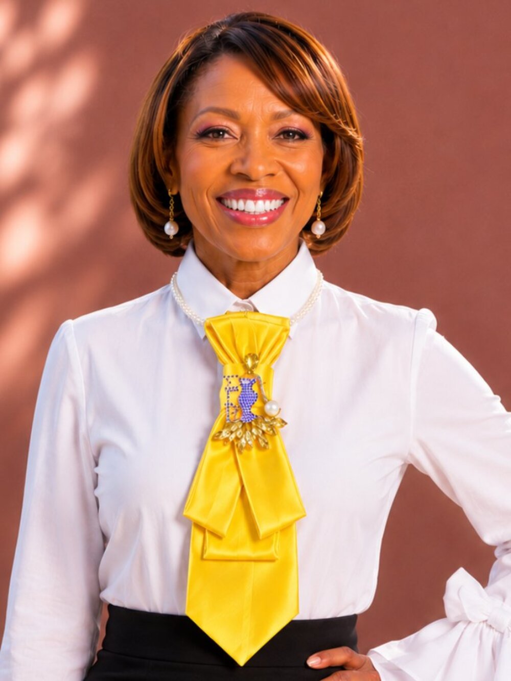 Custom Yellow Neckpiece Statement Necklace Sigma Gamma Rho Greek Sorority